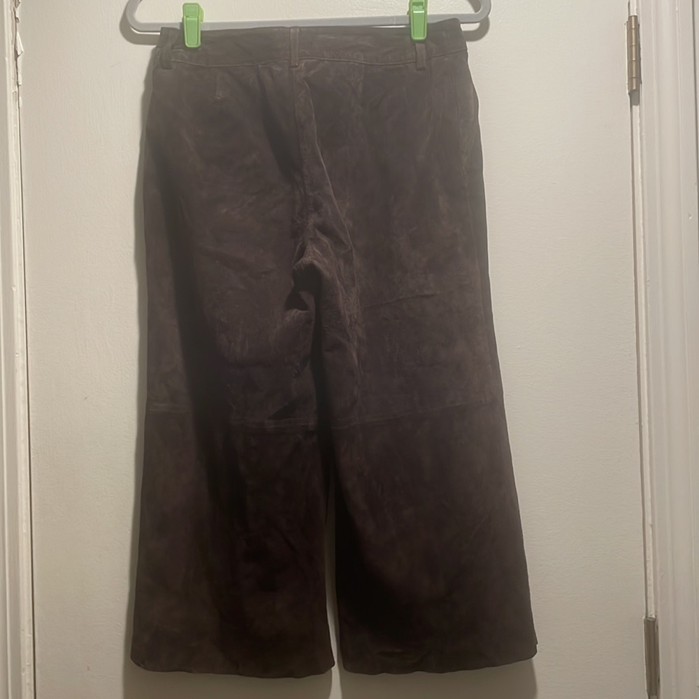 Yvonne & Marie Soft Chocolate Suede Gaucho Split Seamed Pleat Front So Cool - Picture 5 of 9